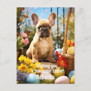 Customisable Easter Joy with Furry Friends Postcard