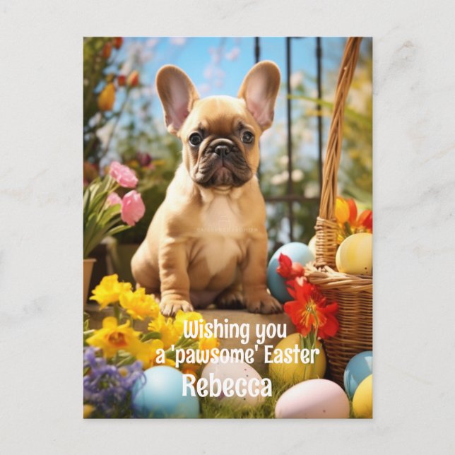  Customisable Easter Joy with Furry Friends Postcard (Front)