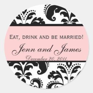 Customisable Eat, Drink, and be Married Pink Seal