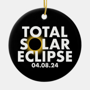 Customisable Eclipse 2024  Ceramic Tree Decoration