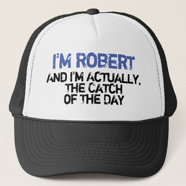Customisable Editable Name Fishing Fisherman Fun Trucker Hat (Front)