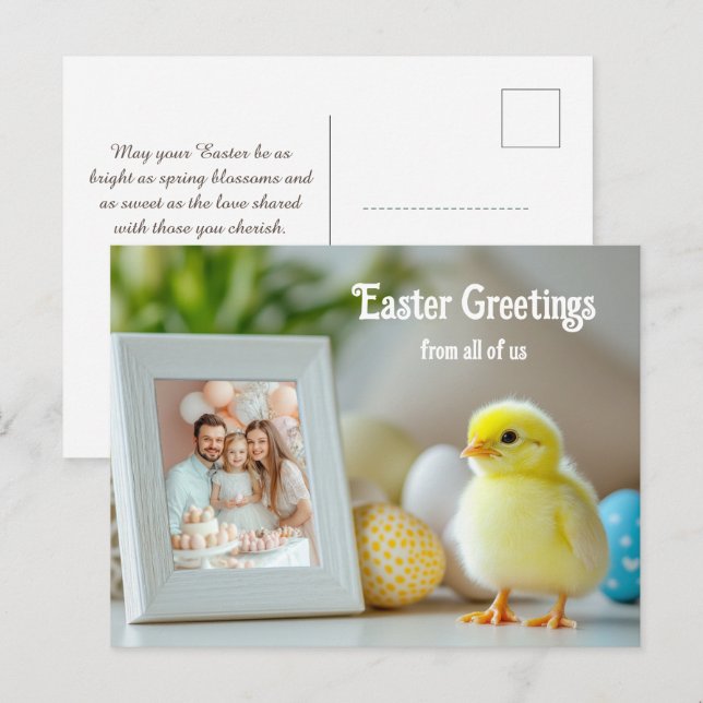 Customisable 🐇Egg-squisite Snapshot Greetings Holiday Postcard (Front/Back)