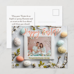 🐰🥚🌸Customisable Egg-stravagant Easter Greetings Holiday Postcard