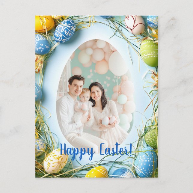 Customisable 🐇Egg-tastic Easter Snapshot Holiday Postcard (Front)