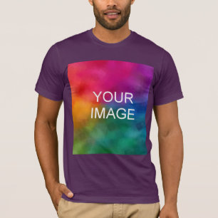 Customisable Eggplant Add Image Logo Template T-Shirt