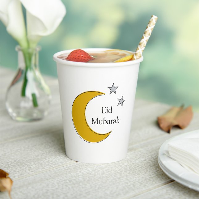 Customisable Eid Paper Cup with Moon & Stars (Insitu)
