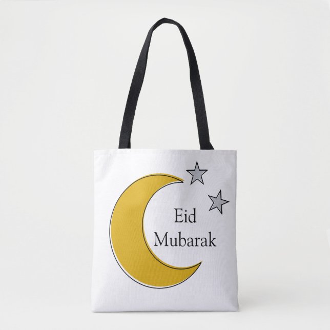 Customisable Eid Tote Bag with Crescent & Stars (Front)