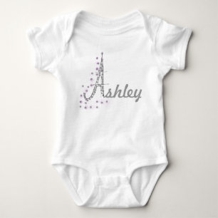 Customisable Eiffel Tower Name Baby Bodysuit