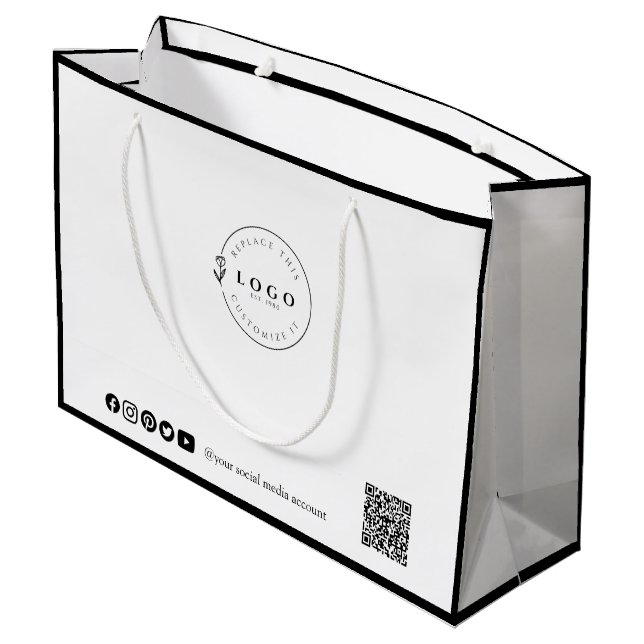 Customisable Elegance Tailored Business Large Gift Bag (Back Angled)