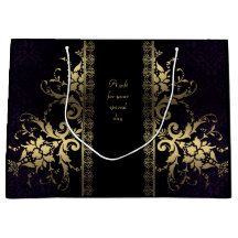 Customisable Elegant Black and Gold Gift Bag