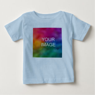 Customisable Elegant Blue Colour Trendy Template Baby T-Shirt