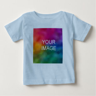 Customisable Elegant Blue Colour Trendy Template Baby T-Shirt