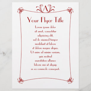 Customisable Elegant Border With Monogram Flyer