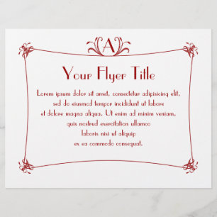 Customisable Elegant Border With Monogram Flyer