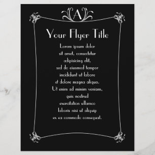 Customisable Elegant Border With Monogram Flyer