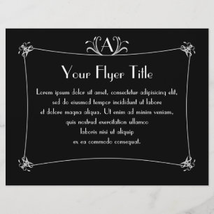 Customisable Elegant Border With Monogram Flyer