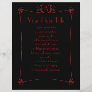 Customisable Elegant Border With Monogram Flyer