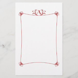 Customisable Elegant Border With Monogram Stationery