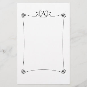 Customisable Elegant Border With Monogram Stationery