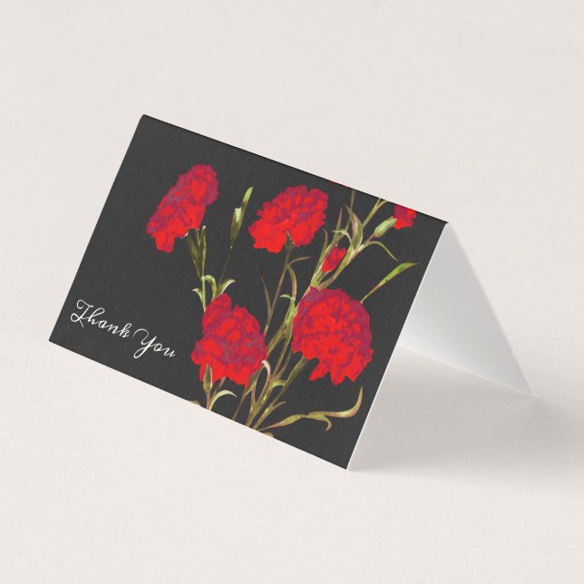 Customisable Elegant Carnation Floral Thank You (Front)