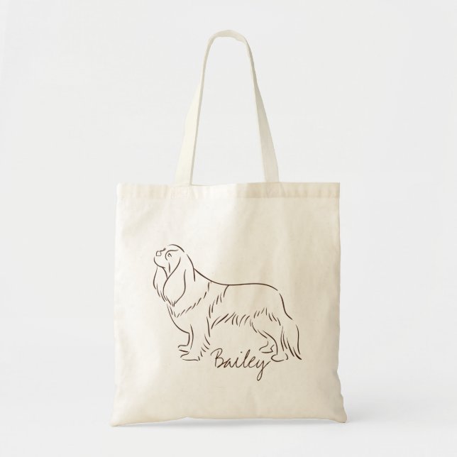 Customisable Elegant Cavalier King Charles Spaniel Tote Bag (Front)