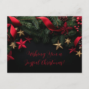 Customisable Elegant Christmas Card with Wreath