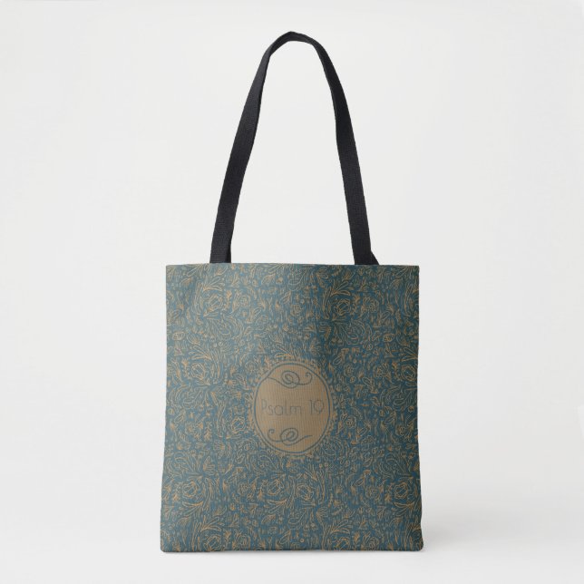 Customisable | Elegant Floral | Bible Carrying Tote Bag (Front)