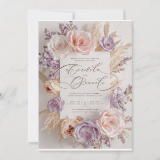 Customisable Elegant Floral Wedding Invitation in 