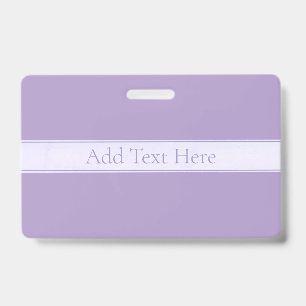 Customisable Elegant Light Lavender Purple ID Badge