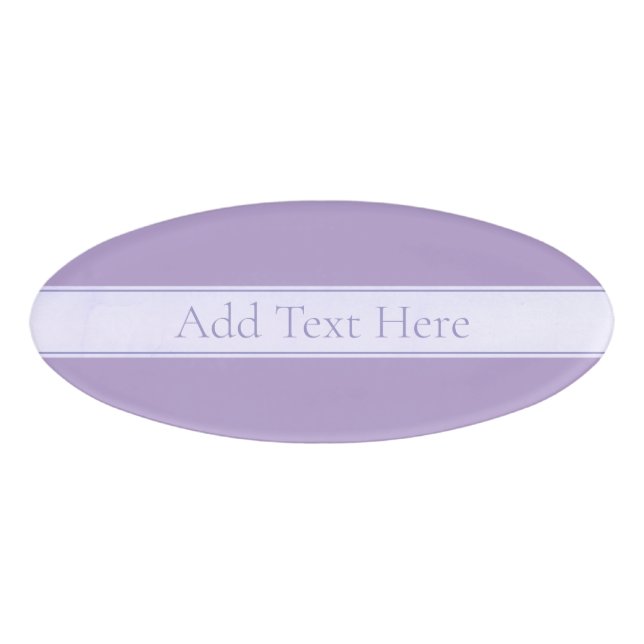 Customisable Elegant Light Lavender Purple Name Tag (Front)