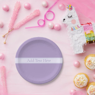 Customisable Elegant Light Lavender Purple Paper Plate