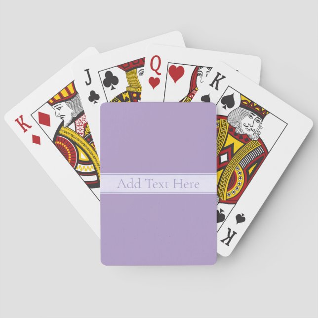 Customisable Elegant Light Lavender Purple Playing Cards (Back)