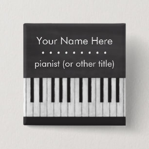 Customisable, Elegant, Modern Chalkboard Keyboard 15 Cm Square Badge