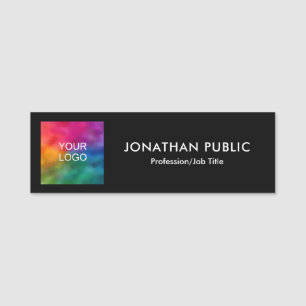 Customisable Elegant Modern Your Logo Here Name Tag