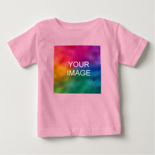 Customisable Elegant Pink Colour Trendy Template Baby T-Shirt