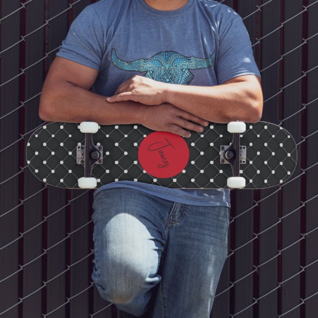 Customisable Elegant Polkadot Pattern Skateboard (Outdoor 3)