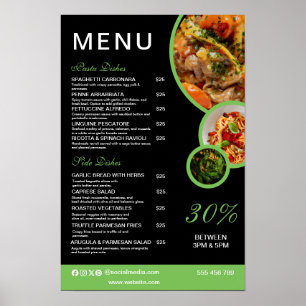 Customisable Elegant Restaurant Menu Poster 
