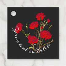 Customisable Elegant Vintage Floral Red Carnation