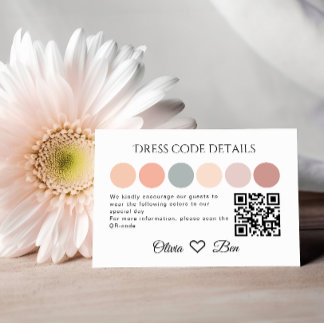 Customisable Elegant Wedding Dress Code Insert