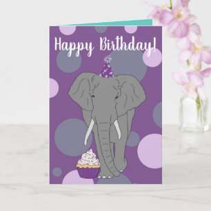 Customisable Elephant Birthday Card