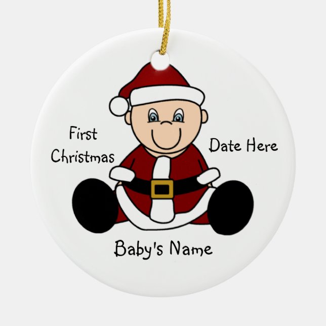 Customisable Elf First Christmas Ornament (Front)