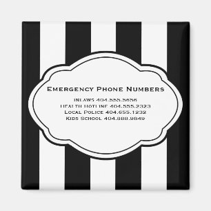 Customisable Emergency Contact Numbers Magnet