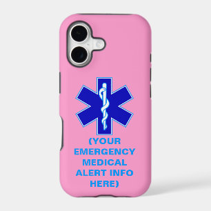 Customisable Emergency Medical Alert iPhone Cases