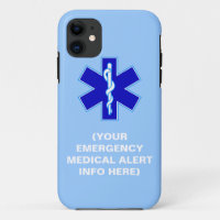 Customisable Emergency Medical Alert iPhone Cases