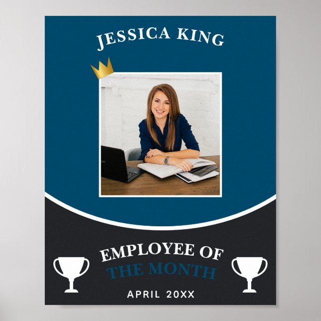 Customisable Employee Of The Month Picture Poster (Front)