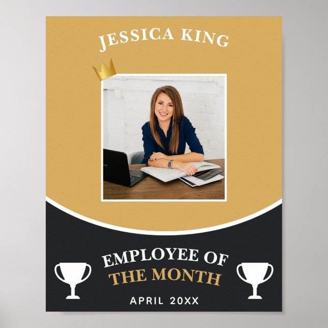Customisable Employee Of The Month Picture Poster (Front)