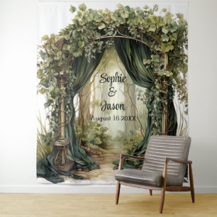  Customisable Enchanted Archway Wedding Backdrop Tapestry