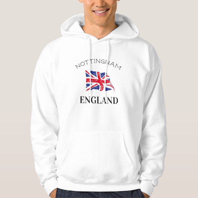 Customisable England UK (Nottingham default) Hoodie (Front)