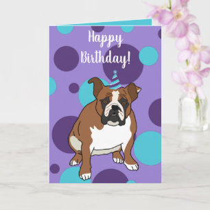 Customisable English Bulldog Birthday Card