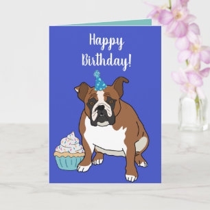 Customisable English Bulldog Birthday Card